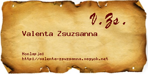 Valenta Zsuzsanna névjegykártya